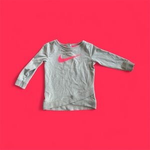Nike Kids Gray Hoodie with Pink Logo